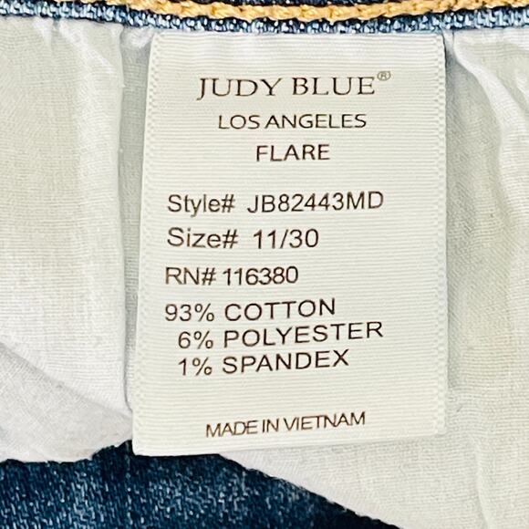 Judy Blue Jeans Womens 11/30 Flare Bell Bottom High Rise Dark Rinse Stretchy Y2K - Picture 12 of 12